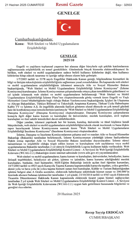 Erişilebilirlik Genelgesi kapak görseli